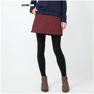 Uniqlo printed, fuzz lined, quilted wrap skirt.